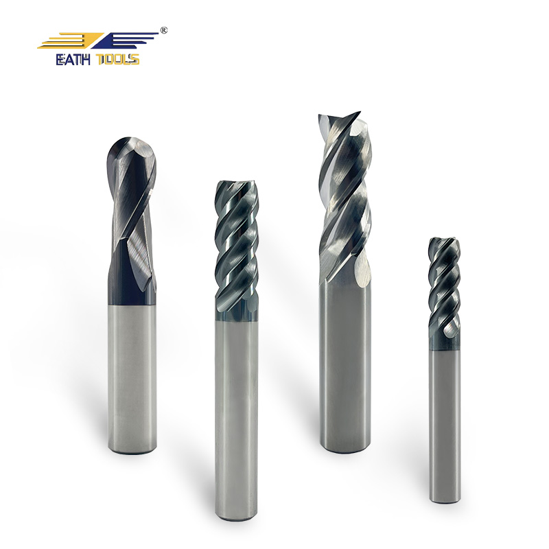 Solid Carbide Flat End Mills 4 Flutes Standard Sizes for Steel / Stainless steel