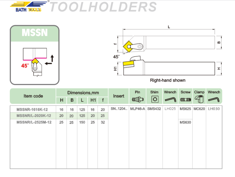 MSSN M type pressure plate type end face outer diameter turning tool holder MSSN M type pressure plate type end face outer diameter turning tool holder