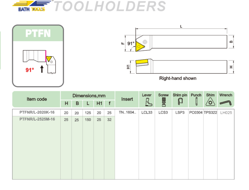 PTFN Outer diameter precision lathe tool holder PTFN Outer diameter precision lathe tool holder