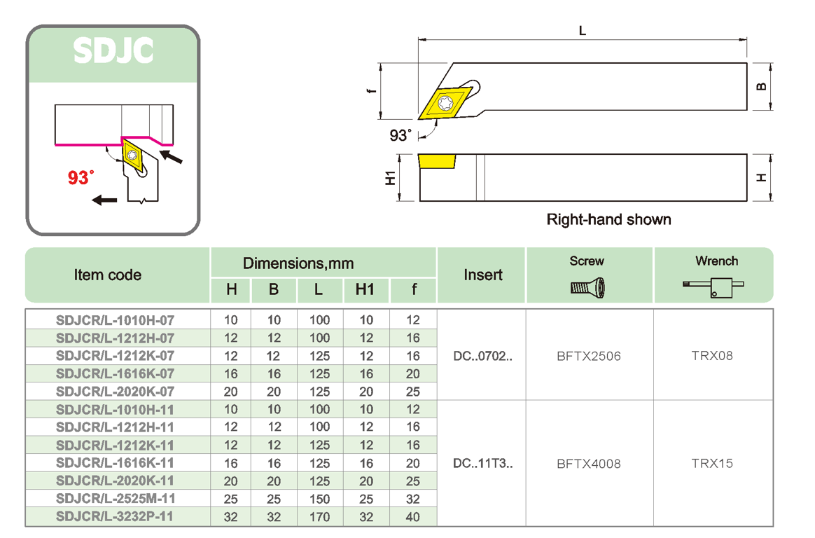 SDJCR/L External precision turning tool bar CNC profiling lathe centering machine turning tool holder SDJCR/L External precision turning tool bar CNC profiling lathe centering machine turning tool holder
